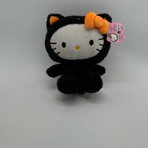 Sanrio Hello Kitty Halloween Black Cat Costume Plush Orange Bow Fiesta